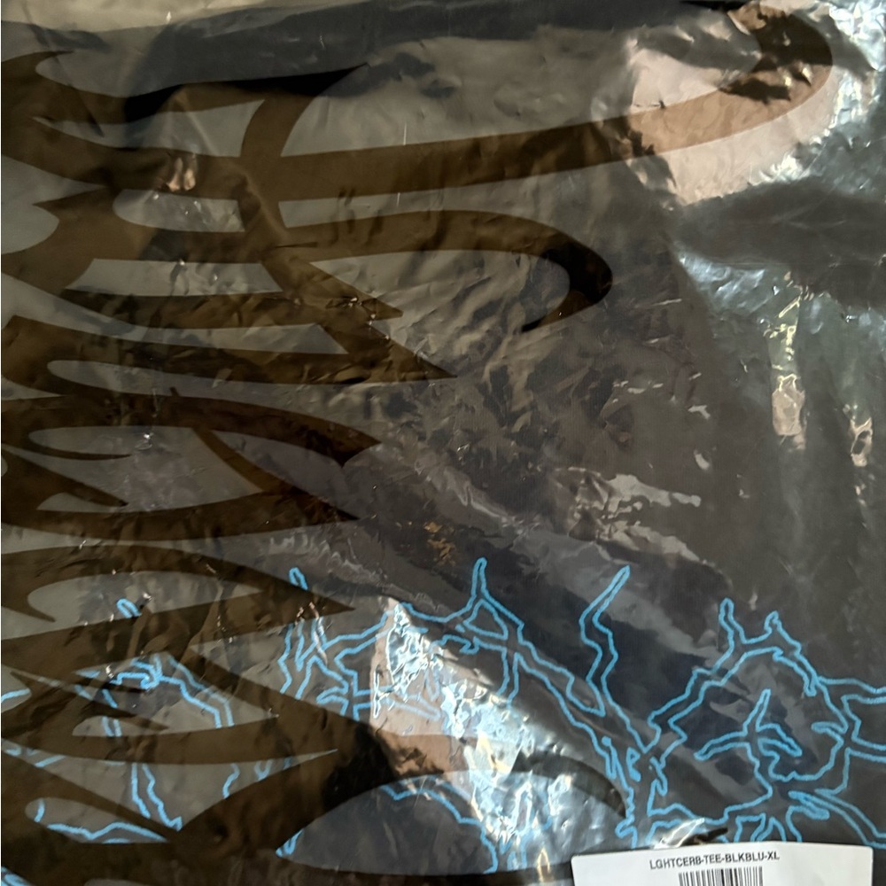 Revenge Clothing Black Tee with Electric Blue Accents